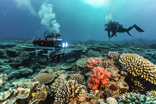 Researchers utilize sophisticated underwater imaging systems to study marine biodiversity, advanced technology in marine exploration and conservation.