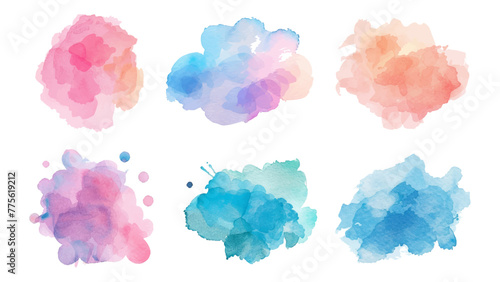 watercolor water brash splash texture. Set of vector pastel color paint stain. watercolor on white background. This is watercolor splash. It is drawn by hand transparent background.
