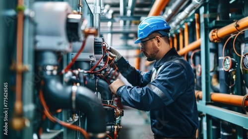 Industrial engineers working on industrial HVAC systems