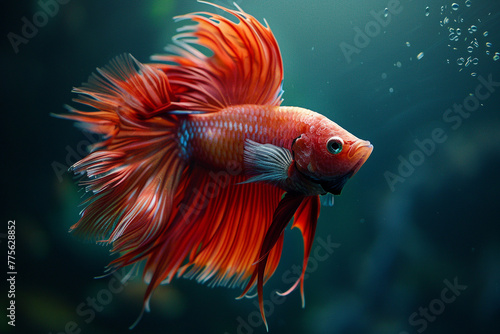 Fighting Fish against a dark backdrop.