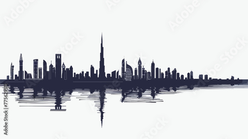 A illustration City silhouette of Alma City Tower Dub