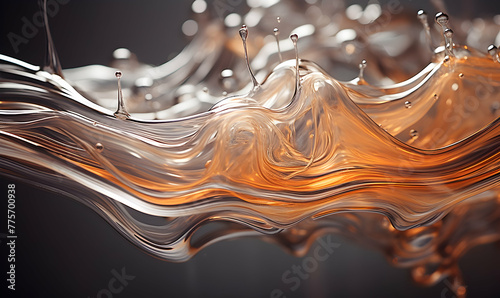 abstract liquid silver cinematic lighting