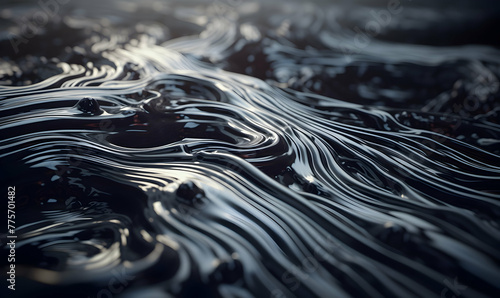 abstract liquid silver cinematic lighting