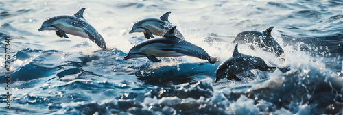 two dolphins jumping in water