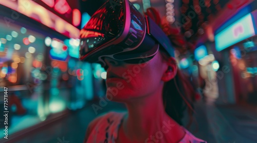 Woman With Blindfold and Headlamp