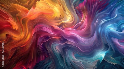  Dimensional Wave series. Creative arrangement of Swirling Color Texture. 3D Rendering of random turbulence for projects on art, creativity and design,Background colorful best quality wallpaper 