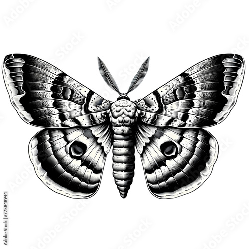 Mariposa blanco y negro arte vectorial 