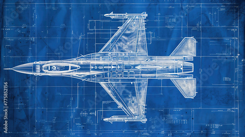 F-16 Fighting Falcon outline colorful icon. blue print of f - 16 fighter jet.