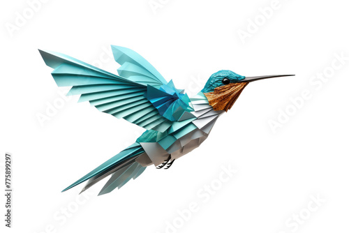 Majestic Bird Soaring Across Azure Sky. White or PNG Transparent Background.