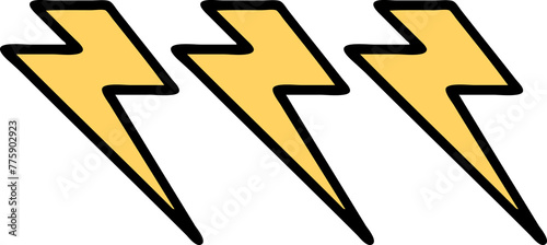 tattoo in traditional style of lighting bolts