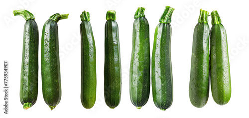 set of fresh green zucchini 