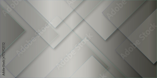 Modern luxury pattern of geometric white and gray color background, Elegant abstract background with grey lines with shadow. white paper transparent material in triangle technology and square shapes