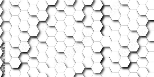 Abstract white background with hexagons . white Hexagonal Background Luxury White Pattern seamless bright white abstract honeycomb background 3D Futuristic abstract geometric mesh cell texture.