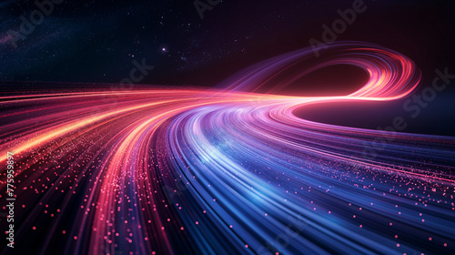Star warp. Hyperspace jump, traces of moving stars light and interstellar fast speed travel. Wormhole space tunnel abstract vector background illustration.