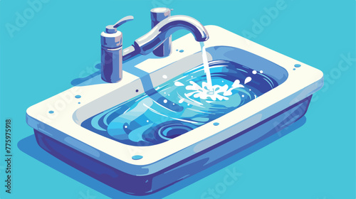 Sink icon 2d flat cartoon vactor illustration isola