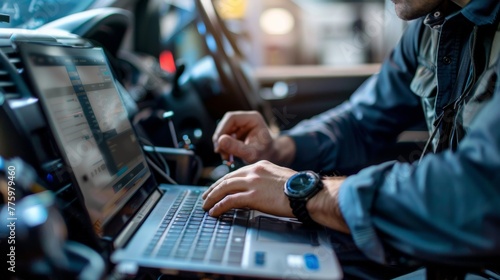 ECU tuning (auto mechanic) using a notebook computer