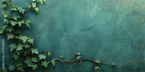 Intertwining Ivy Embrace on Green Wall Romantic Chlorophyll Romance