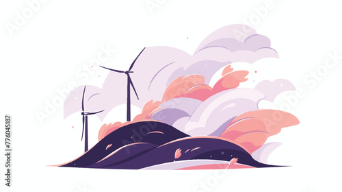 Wind icon 2d flat cartoon vactor illustration isola