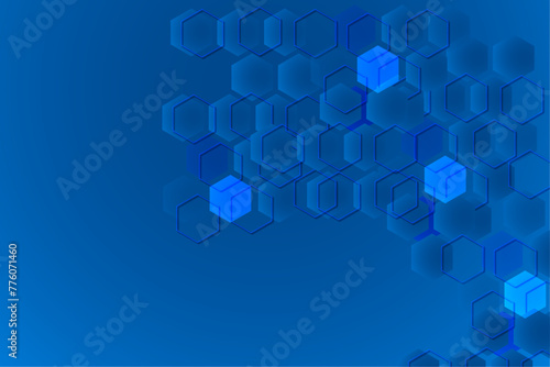 Blue hexagon abstract background for medicine