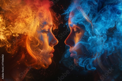 Abstract image of fire and ice