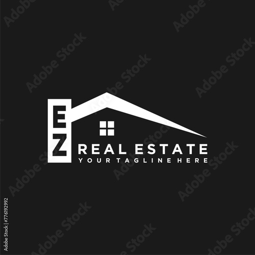 EZ Initials Vektor Stok Real Estate Logo Design