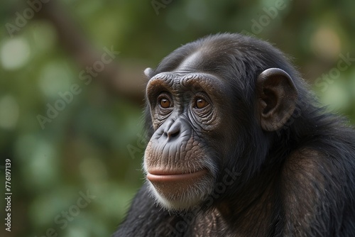 chimpanzee with white background