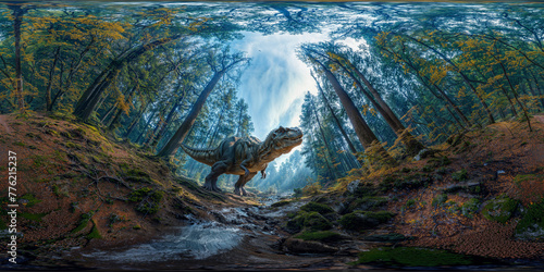 Alien predator in the forest 8K VR 360 Spherical Panorama