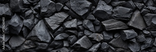 Black Slate Stone Natural Background. Dark Slate Rock Surface For Architectural Designs. Generative AI