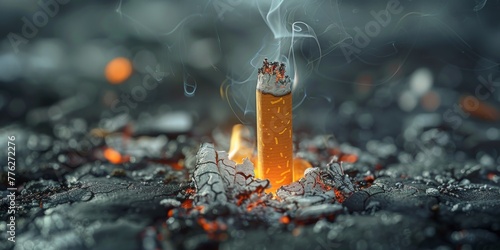 Smoking Cigarette With Visible Smoke