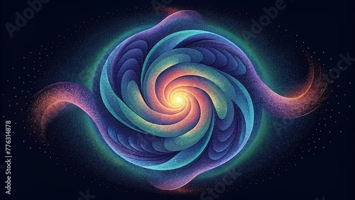 Whirling tendrils of spectral light creating hypnotic spirals that seem to stretch into infinity.