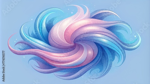 Wispy strands of energy in delicate shades of blue and pink swirling and dancing in weightless harmony.