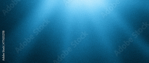 Sun rays. Grainy abstract ultrawide pixel azure blue ultramarine gradient exclusive background. Perfect for design, banners, wallpapers, templates, art, creative projects and desktop. Vintage style