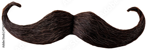 Fake Moustache on Yellow Background. Transparent Background PNG