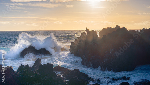 Cliffs and waves. shot on the açores.