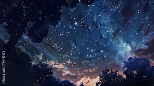 A night sky where the stars form patterns and constellations that tell ancient stories.