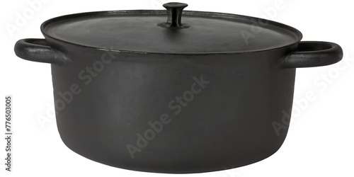 Black iron cast pot Transparent Background Images 