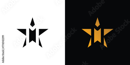 Unique and modern M star logo design 2