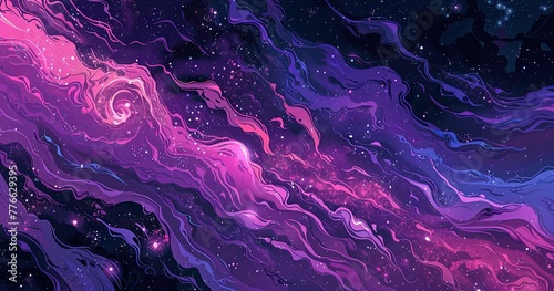 trippy cartoon background of the Milky Way galaxy, epic comic book style