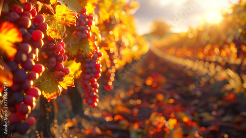 Vineyards ablaze with autumn colors