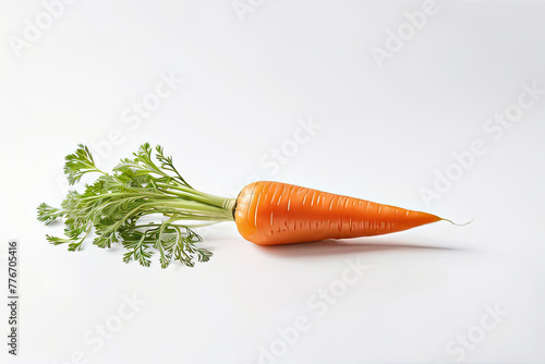 Fresh and Healthy Orange Carrot on a white background, Ai Generative