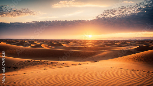 A sunset in the desert