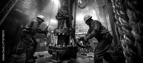 Relentless Rhythm of Industrial Progress Drilling Rig Around the Clock