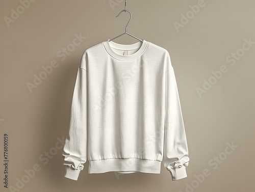 Charcoal Drawing Long Sleeve T-Shirt Mockup on Wire Hanger with High Drama Expression