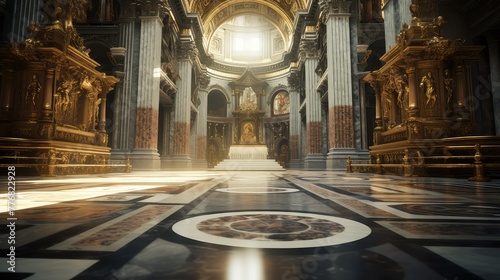 close blurred st peters basilica interior