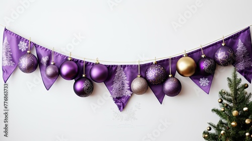 festive christmas banner purple