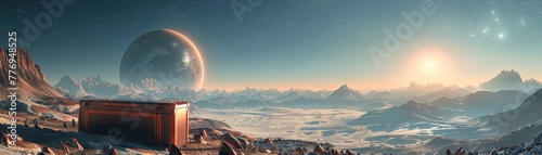 Telescope view of an exoplanet alien landscapes imagined