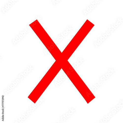 Red X cross icon. Red wrong mark X. Crossed out X mark in vector. Error or failure icon. No or delete symbol