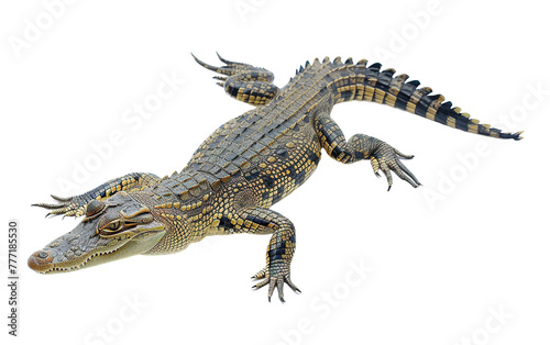 A crocodile on white background,png