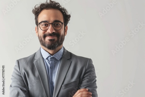portrait of a happy Arab businessman biracial businessman isolated on white businessman