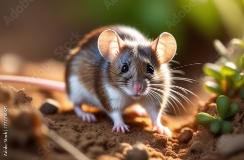 Animal mouse rodent closeup in natural habitat